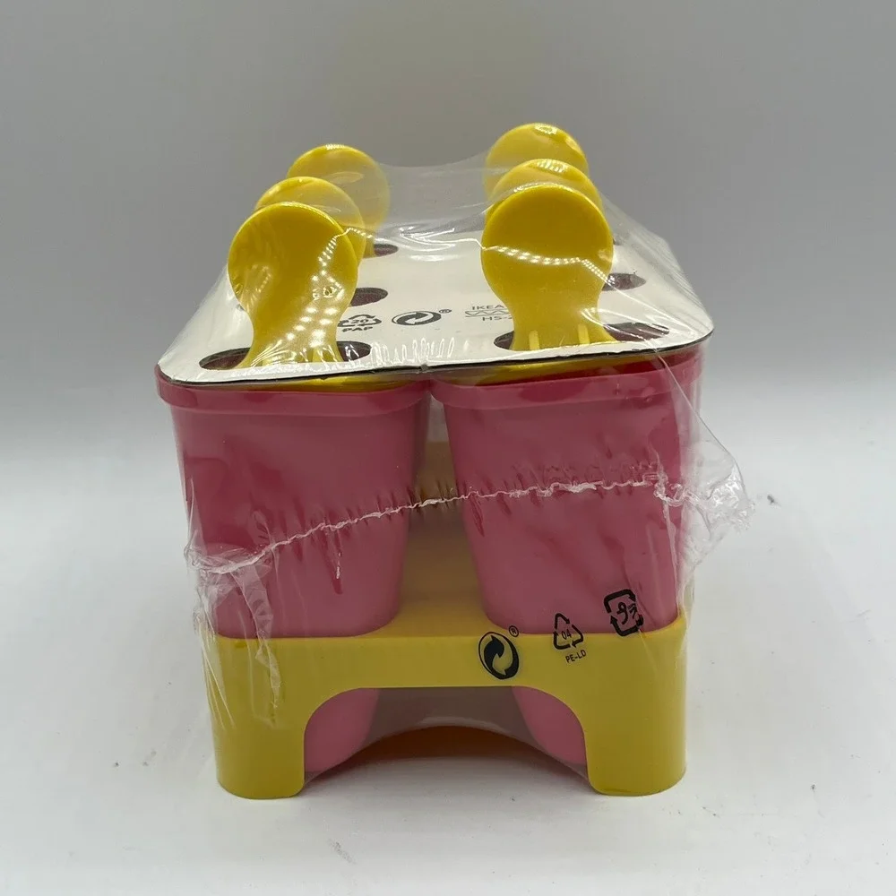 IKEA Chosigt Ice Pop Maker Set 6 Molds Pink Yellow 802.084.78 New